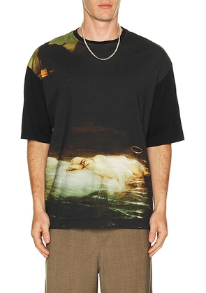 Undercover Drowned Martyr Double Jersey Tee in Black - Black. Size 2 (also in 3, 4, 5).