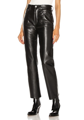 AGOLDE Recycled Leather Fitted 90's in Detox - Black. Size 32 (also in 33).