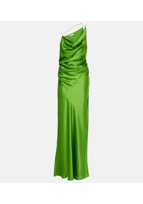 The Sei One-shoulder ruched silk satin gown