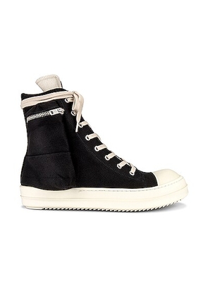 DRKSHDW by Rick Owens Cargo Sneaks in Black & Milk - Black. Size 41 (also in 42, 43).