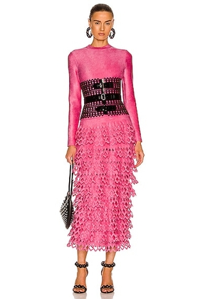 ALAÃA Long Velvet Dress in Candy - Pink. Size 38 (also in ).
