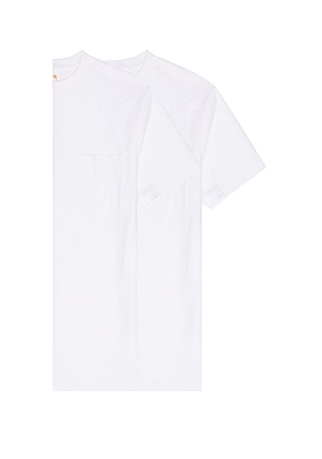 Beams Plus 2 Pack Pocket Tee in White - White. Size XL/1X (also in S).