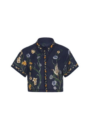 Agua by Agua Bendita Virtuosa Embroidered Linen Shirt - Moda Operandi