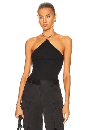 Enza Costa Stretch Silk Knit Halter Tank Top in Black - Black. Size M (also in L, S, XL, XS).