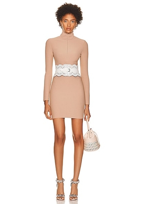 ALAÃA Angie Dress in Nude - Nude. Size 36 (also in 40, 34, 42, 44).
