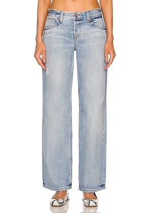 EB Denim Low Rise Baggy Jeans in Laguna - Denim-Light. Size 23 (also in 28, 29, 32, 30, 31, 33).
