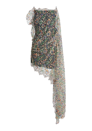 Christopher Esber Hand Painted Draped Lace Mini Dress - Moda Operandi