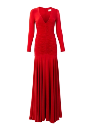 Silvia Tcherassi Lina Gathered Silk-Blend Maxi Dress - Moda Operandi
