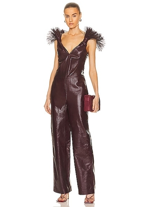 Bottega Veneta Jumpsuit in Ox Blood - Burgundy. Size 38 (also in 34, 40).