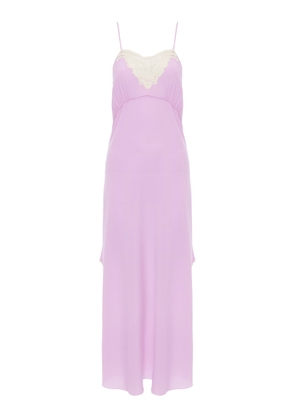 Chloé Lace-Trimmed Organic Silk Crepe De Chine Maxi Dress - Moda Operandi