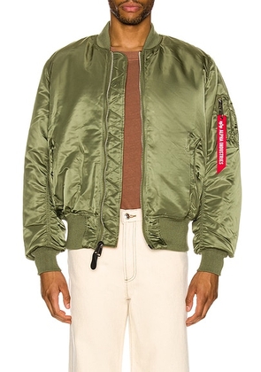 ALPHA INDUSTRIES MA-1 Bomber Jacket in Sage - Green. Size M (also in L, XL/1X, XS).