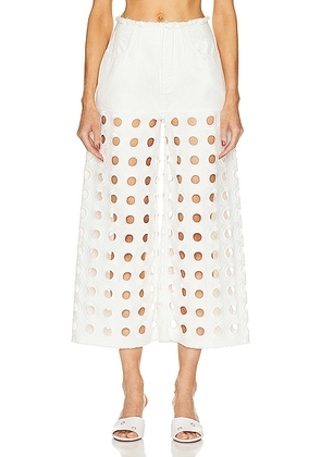 ALAÃA Low Waist Pant in Blanc - White. Size 38 (also in 34, 40, 42).