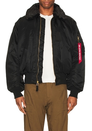 ALPHA INDUSTRIES B-15 Heritage Fit Flight Jacket in Black - Black. Size L (also in M, XL/1X, XS).