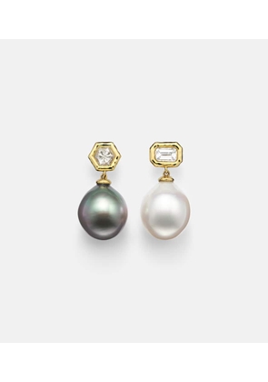 Octavia Elizabeth 18kt yellow gold (750/1000) earrings with diamonds and pearls