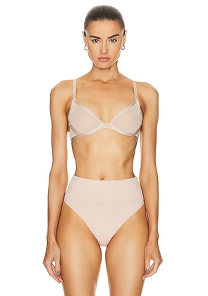 CUUP Mesh Plunge Bra in Sand - Beige. Size 32B (also in 36D, 36A).