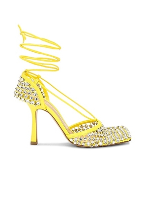 Bottega Veneta Stretch Lace Up Sandal in Lighthouse - Yellow. Size 37 (also in 36.5, 37.5, 38, 38.5, 39, 39.5, 40).