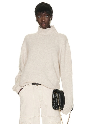 The Elder Statesman Relaxed Turtleneck Sweater in White - White. Size M (also in XS, S, L).