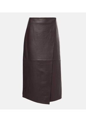 The Frankie Shop Hedi leather wrap skirt