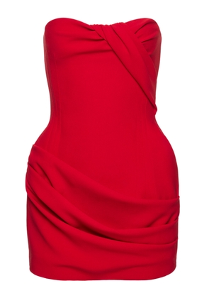 Magda Butrym Gathered Wool-Blend Mini Dress - Moda Operandi