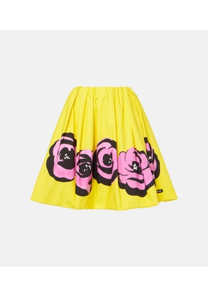 Miu Miu Floral poplin and jersey midi skirt