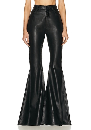 ALAÃA Leather Flare Pant in Noir Alaia - Black. Size 40 (also in 38).