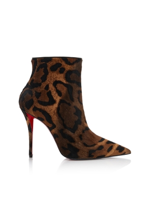 Christian Louboutin Miss Z 100mm Leopard Pony Hair Ankle Boots - Moda Operandi