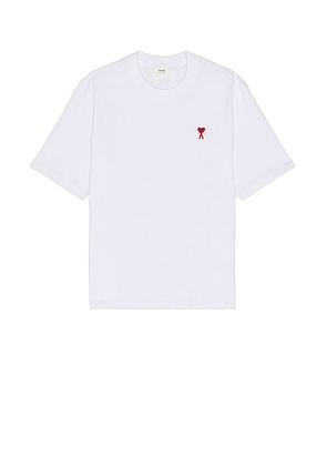 AMI Paris De Coeur T-Shirt in White - White. Size L (also in ).