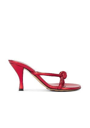 Bottega Veneta Metallic Blink Mule Sandal in Chili - Red. Size 37.5 (also in 36, 38, 39.5).