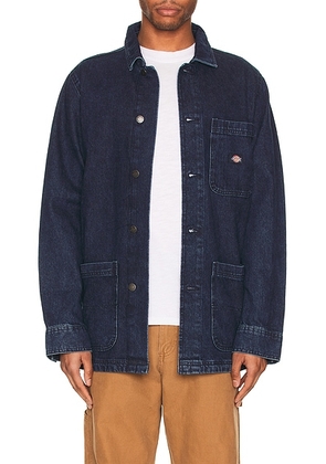 Dickies Denim Chore Coat in Stonewashed Indigo - Denim-Medium. Size L (also in M, S, XL, XXL).