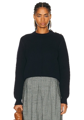 Bottega Veneta Dry Wool Rib Sweater in Abyss - Navy. Size M (also in L, XL).