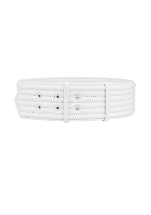 ALAÃA Padded Belt in Blanc - White. Size 80 (also in 65).