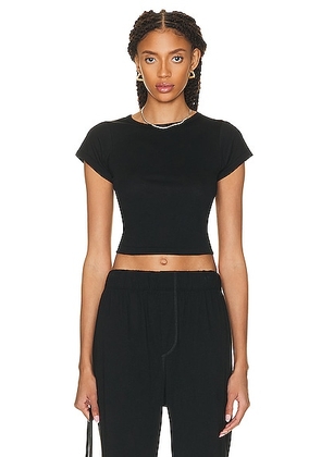 Eterne Short Sleeve Baby Tee in Black - Black. Size M (also in L, S, XL, XS).