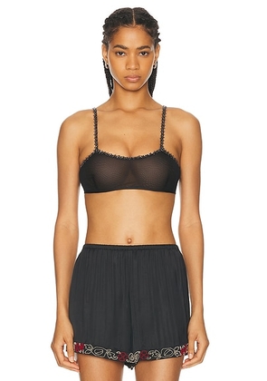 BODE Deco Beaded Jannie Bra Top in Black - Black. Size M (also in L).