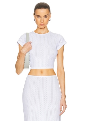 Cou Cou Intimates The Cropped Baby Tee in White in White  - White. Size M (also in S, L, XL, XS).