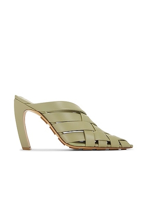 Bottega Veneta Alfie Mule Pump in Travertine - Sage. Size 37 (also in 36.5, 38, 39).
