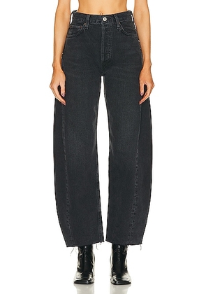 AGOLDE Luna Pieced Wide Leg Jeans in Possess - Black. Size 24 (also in 23, 25, 26, 27, 28, 29, 30, 31, 32, 33, 34).