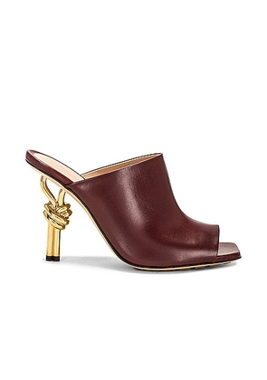 Bottega Veneta Knot Mule Sandal in Merlot - Burgundy. Size 37 (also in 36, 38.5, 39.5, 40, 41).