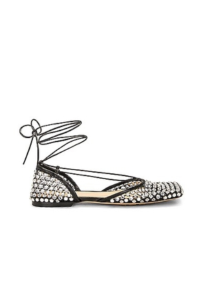 Bottega Veneta Stretch Flat in Black & Crystal - Black. Size 36.5 (also in 36, 38, 39.5, 40).