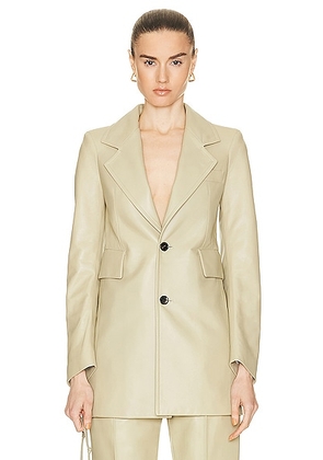 Bottega Veneta Curved Sleeve Jacket in Fennel Seed - Beige. Size 36 (also in 34, 38).