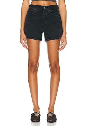 AGOLDE Parker Long Short in Cat - Black. Size 34 (also in 33).