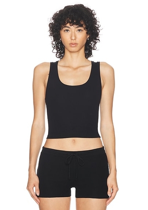 Eterne Square Neck Tank Top in Black - Black. Size XL (also in L, XS).