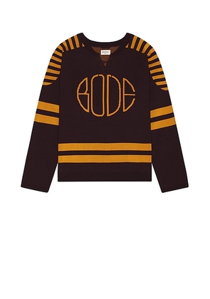 BODE Rink Sweater in Brown & Yellow - Brown. Size S (also in ).
