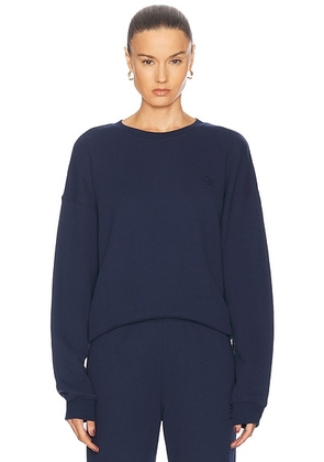 Eterne Oversized Crewneck Sweatshirt in Navy - Navy. Size XL (also in L, XS).