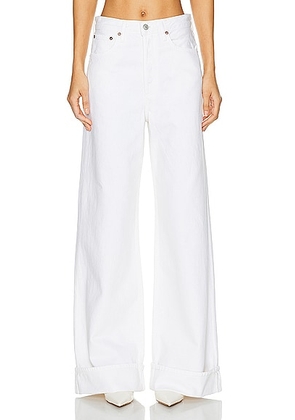 AGOLDE Dame High Rise Wide Leg Jeans in Fortune Cookie - White. Size 32 (also in 33).