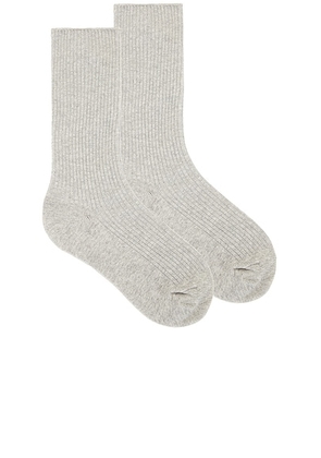 Eterne Classic Rib Socks in Heather Grey - Grey. Size all.