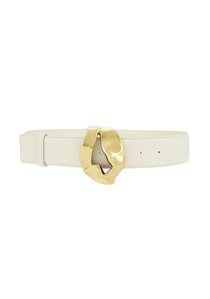Bottega Veneta Abstract Belt in String & Muse Brass - White. Size 80 (also in 65).