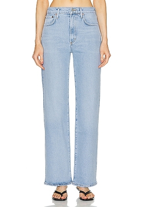 AGOLDE Harper Mid Rise Wide Leg Straight Jeans in Trouble - Denim-Light. Size 32 (also in 33).