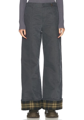 Burberry Wide Leg Trouser in Cinder - Grey. Size 2 (also in 0, 4, 6).