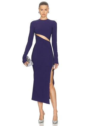 THE ATTICO Maxi Dress With Exposed Zipper in Blue - Blue. Size 38 (also in ).