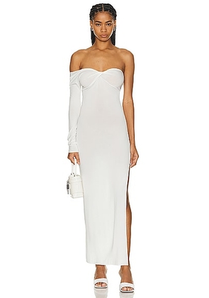 Courreges Twist Crepe Jersey Long Dress in Heritage White - White. Size 36 (also in ).